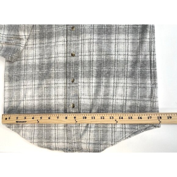 Faherty Legend Sweater Shirt Light Gray Plaid Womens XS Flannel Winter Clouds - Picture 13 of 16